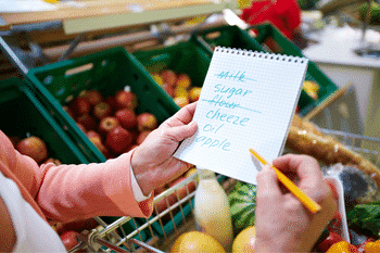 maak een boodschappenlijstje voor je de winkel in gaat